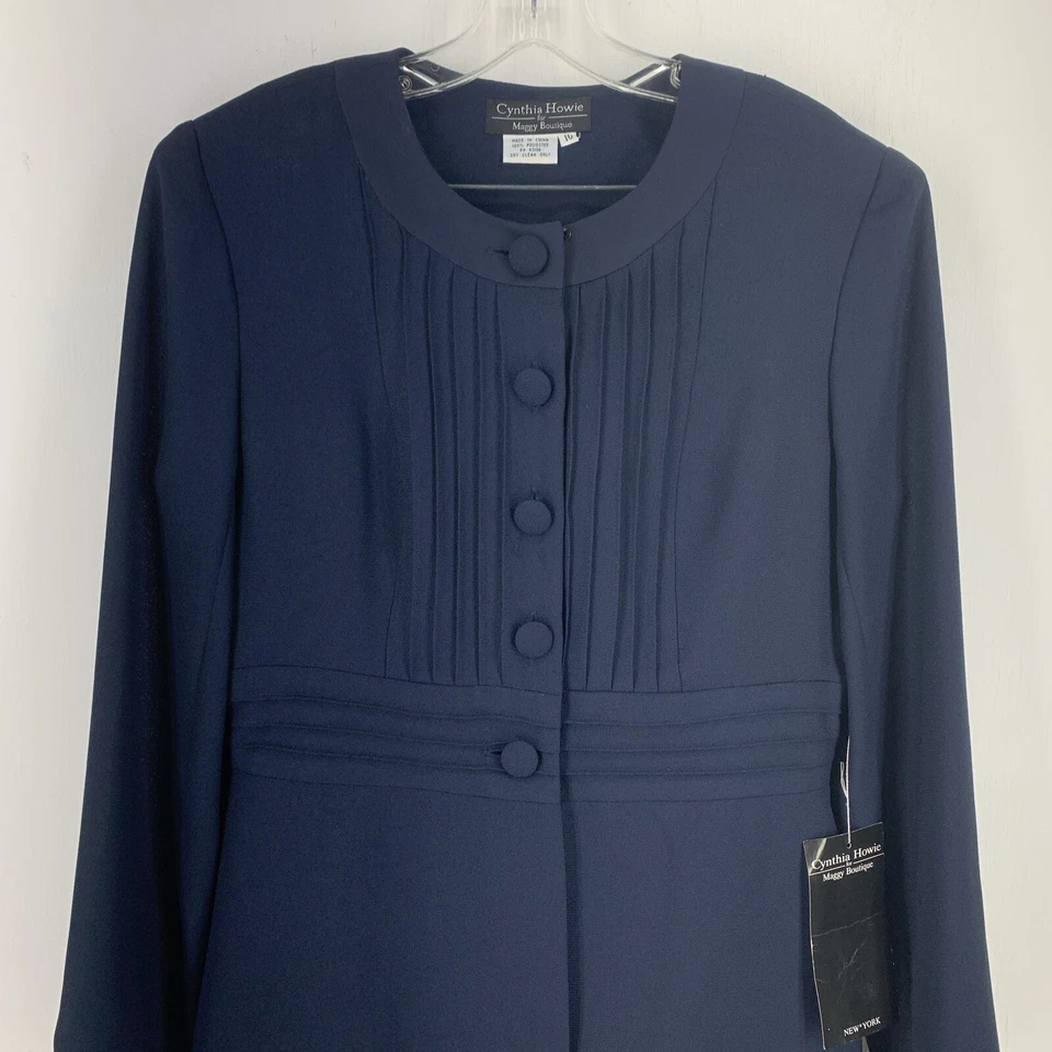 Vtg Cynthia Howie 10 Pant Suit Professional Office Cottage Core Minimal Blue NEW - Image 4 of 4