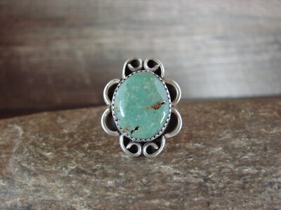 Navajo Sterling Silver Turquoise Adjustable Ring Size 8 to 11 Albert Cleveland