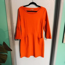 Gap Women’s Long Sleeve Midi Dress Solid Orange Size Medium
