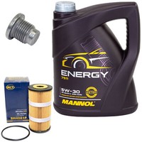 MotoröL Set 5W-30 5 Liter + ÖLfilter SH 4081 P + Schraube FüR Opel Vivaro Movano