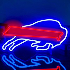 NEON SIGN LED Bufallo Bills Large NFL Bar light Mancave Wall Sign Bright USB