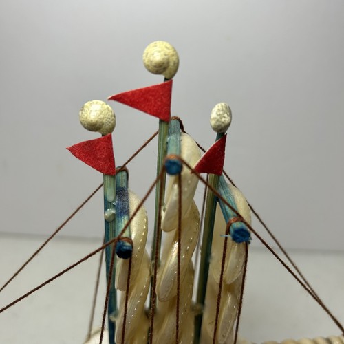 Goletta a conchiglia vintage barca a vela nave artigianale decorazione nautica nave - Foto 4 di 7