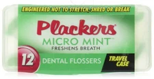 PLACKERS  Dental Flossers Micro Mint 12-pc in Handy Travel Case 