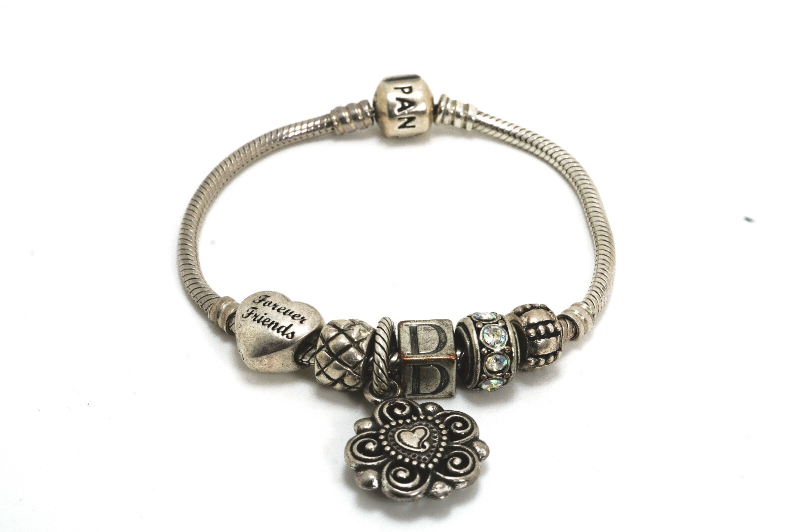 PandoraSterlingSilverCharmBraceletWithIBB&OtherCharms