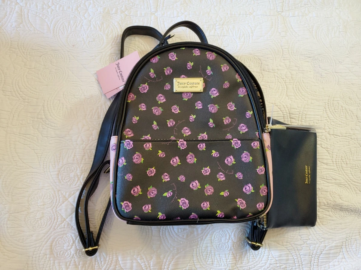 NWT Juicy Couture Floral Backpack Inside And Outside Pockets Lightweight