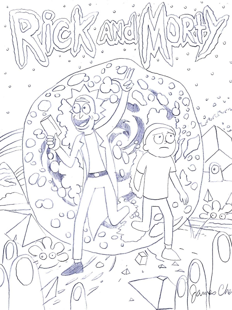 Rick and 2024 morty drawing