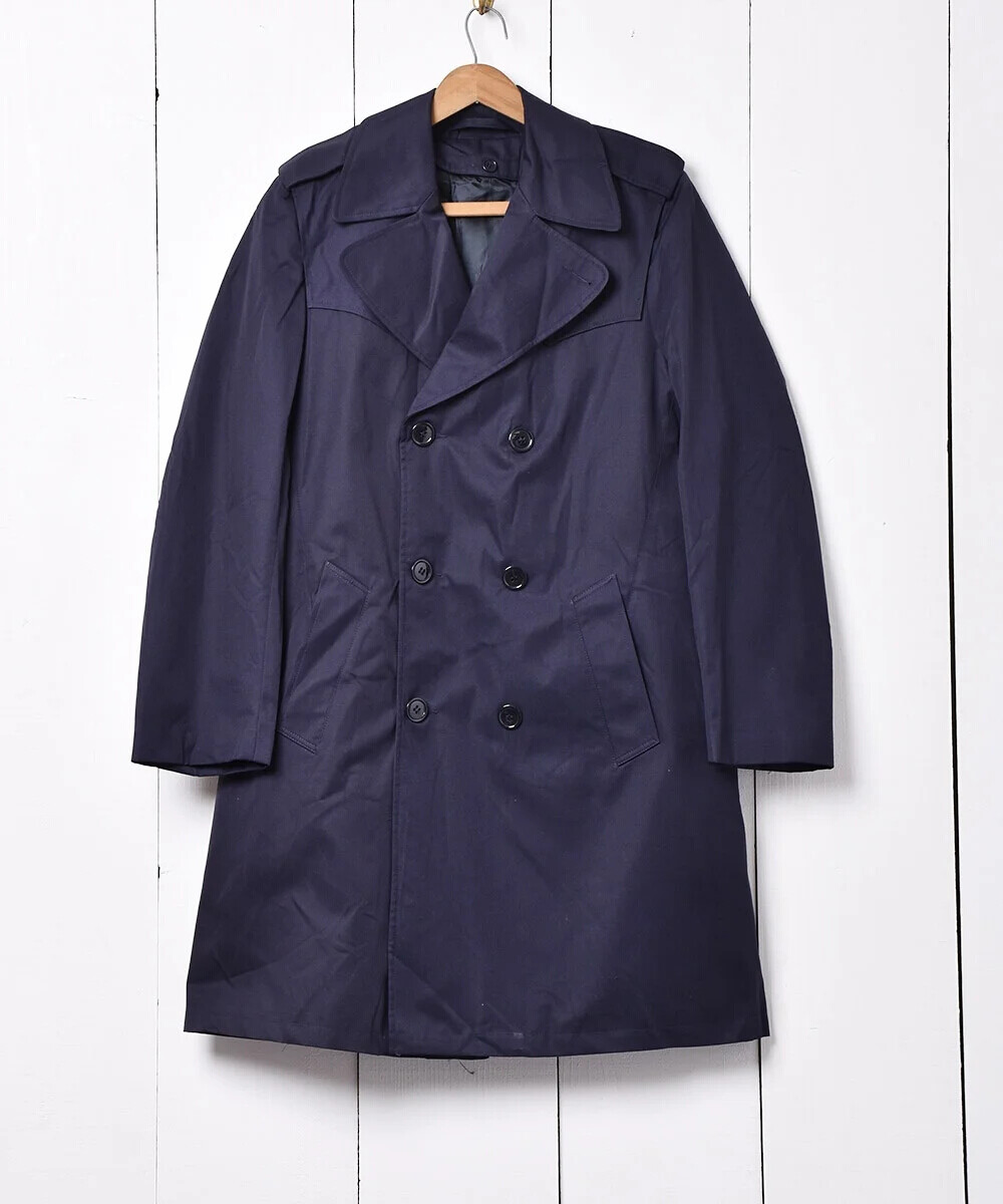 Vintage Italian Navy Army trench coat greatcoat mac macintosh raincoat overcoat