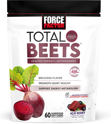 Force Factor Total Beets Soft Chews with Beetroot, Nitrates, L-Citrulline, Grape
