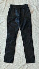 Wilson Maxima Black Leather Pants with Raw Hem Size 6 