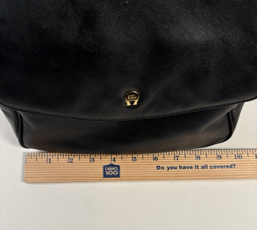 Vintage Etienne Aigner Purse Black Leather Shoulder Crossbody Bag 6 Compartments - Bild 22 von 22