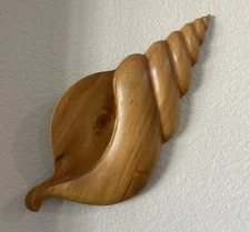 Sea Shell Wall Sculpture Decor Yellowwood Hanging Wood Handmade Fins of Kuysna