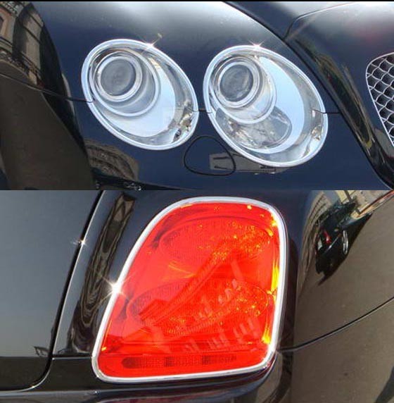 EXPRESS COMBO Set CHROME Headlight & Tail Light Bezels for Bentley
