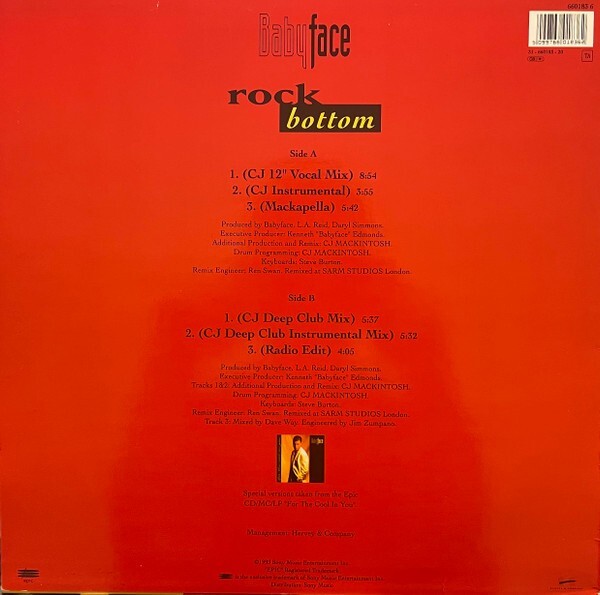 Babyface / Rock Bottom (The CJ Mackintosh Mixes) 1993 UK Vinyl 