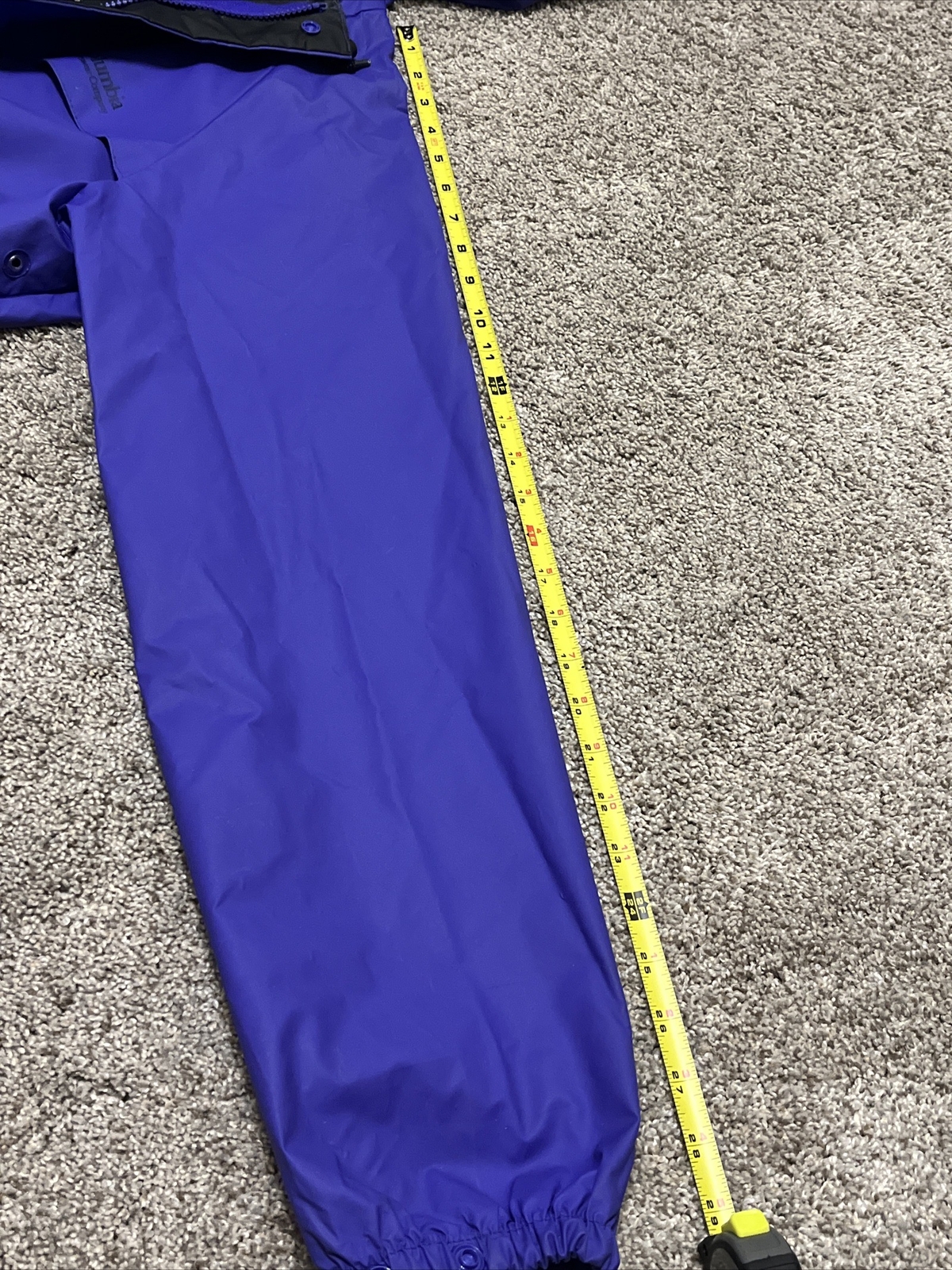 Columbia Sportswear Co Purple PVC rain suit hooded jacket pants Mens