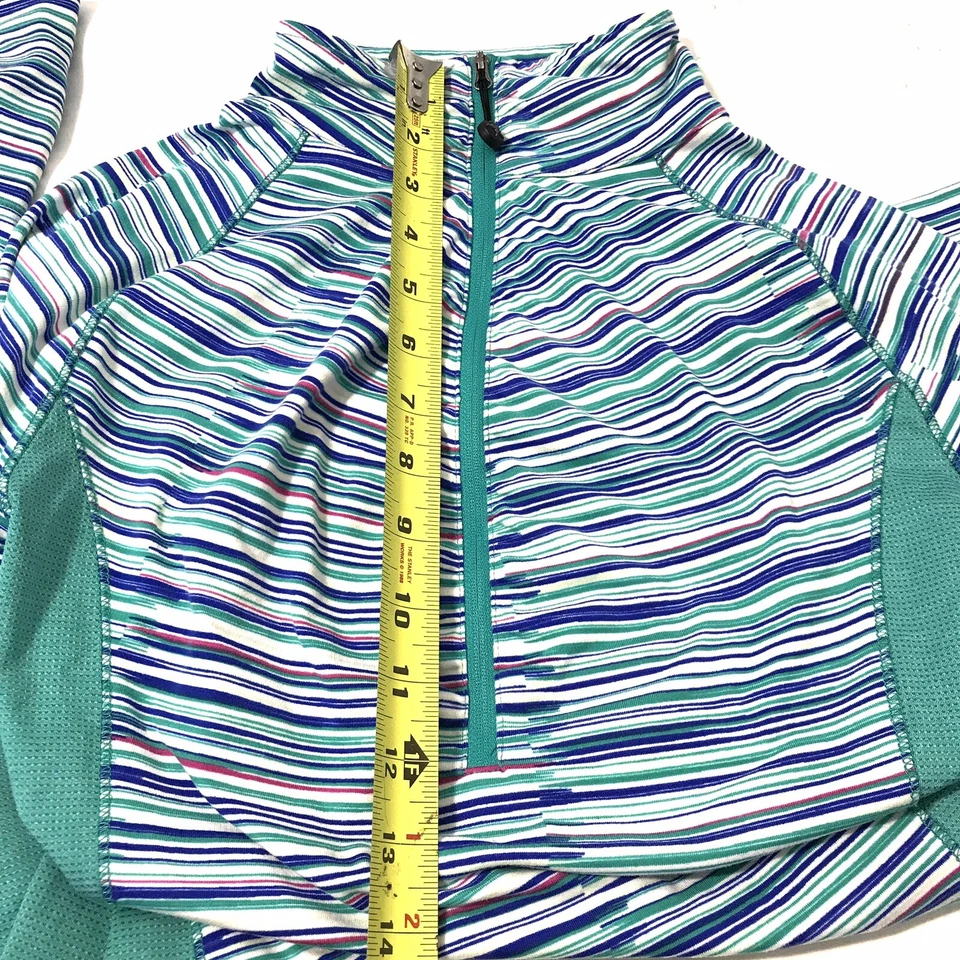 Soybu A Rayas Atlético Cuello Simulado Talla M Mujer Ajustado Manga Larga Cuarto Cremallera Foto 4 de 4