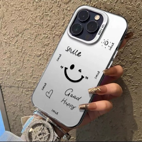 Coque téléphone iPhone anti-chute Fashion Smiley pour 16 15 14 13 12 11 XR 8 7 - Photo 9 sur 15