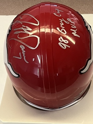 Jeff Garcia Signed Calgary Stampeders Mini Football Helmet Inscribed MVP GTP - Picture 4 of 5