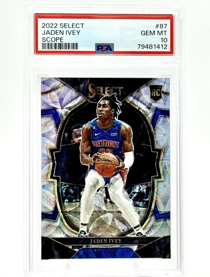 Jaden Ivey 2022-23 Panini Select Concourse Scope PSA 10 RC Rookie #87 Gem Mint