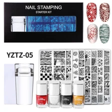 Nail Art Stamp Stencil Stamping Template Plate Set Tool Stamper Design Kit