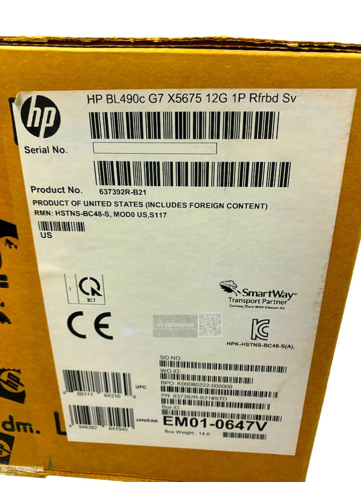 637392-B21 I Open Box HP ProLiant BL490c G7 X5675 12G 3.06 GHz Blade Server - Image 3 of 4