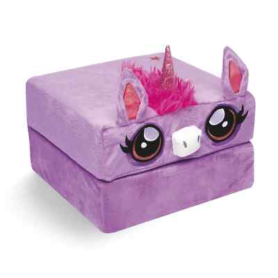 Kid Cube Playful Pink Unicorn 2 in 1 Sleeping Folding Pillow Fun Toy Plush New
