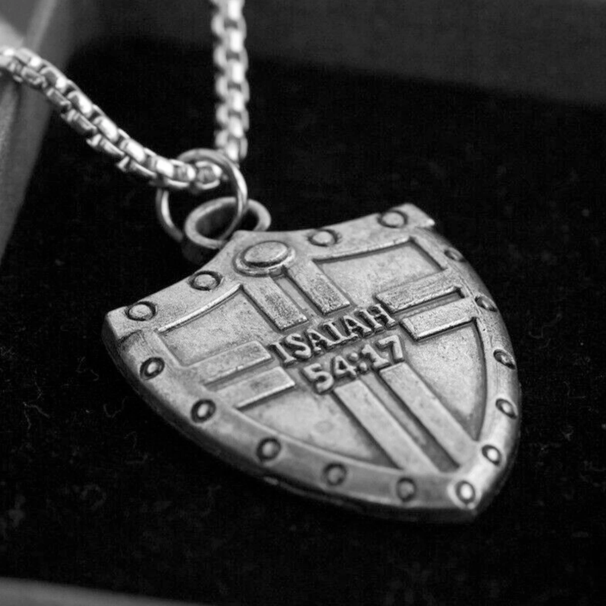 Shield necklace with bible best sale verse