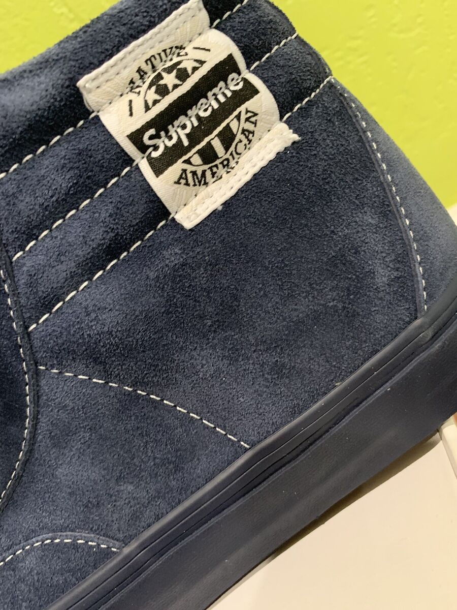 Supreme x Vans Native American Sk8-Hi Navy Blue Vault WTAPS Supreme x Vans Native American Sk8-Hi Navy Blue Vault WTAPS