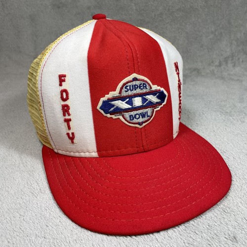 Vintage Super Bowl XIX Forty Niners Snap Back SF Nylon Cap Hat Lucky Stripes - Picture 9 of 9