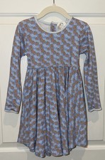 The Proper Peony Boutique Pumpkin Print Swirl Dress Girls Size 5 5Y Pima Cotton