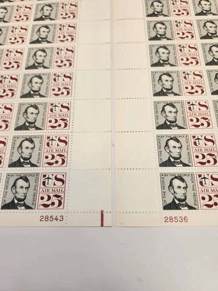 Scott #C59, 25c. Airmail Abraham Lincoln, Lot of 5 Sheets, FV $62.50 MNH - Image 2 of 3