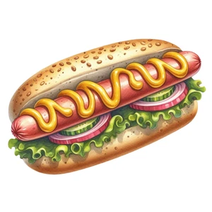 Hotdog Baseball Food Fast Food Self Adhesive Vinyl Sticker