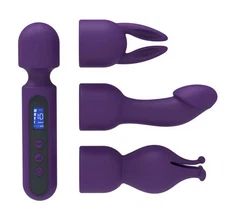 Multi Head Vibrator Durable Soft Wand Set Rechargeable 3 Attachment Massager New