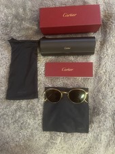 Brand New Cartier CT0009S 002 Gold Sunglasses. Gold Frame Brown Lens.Authentic.