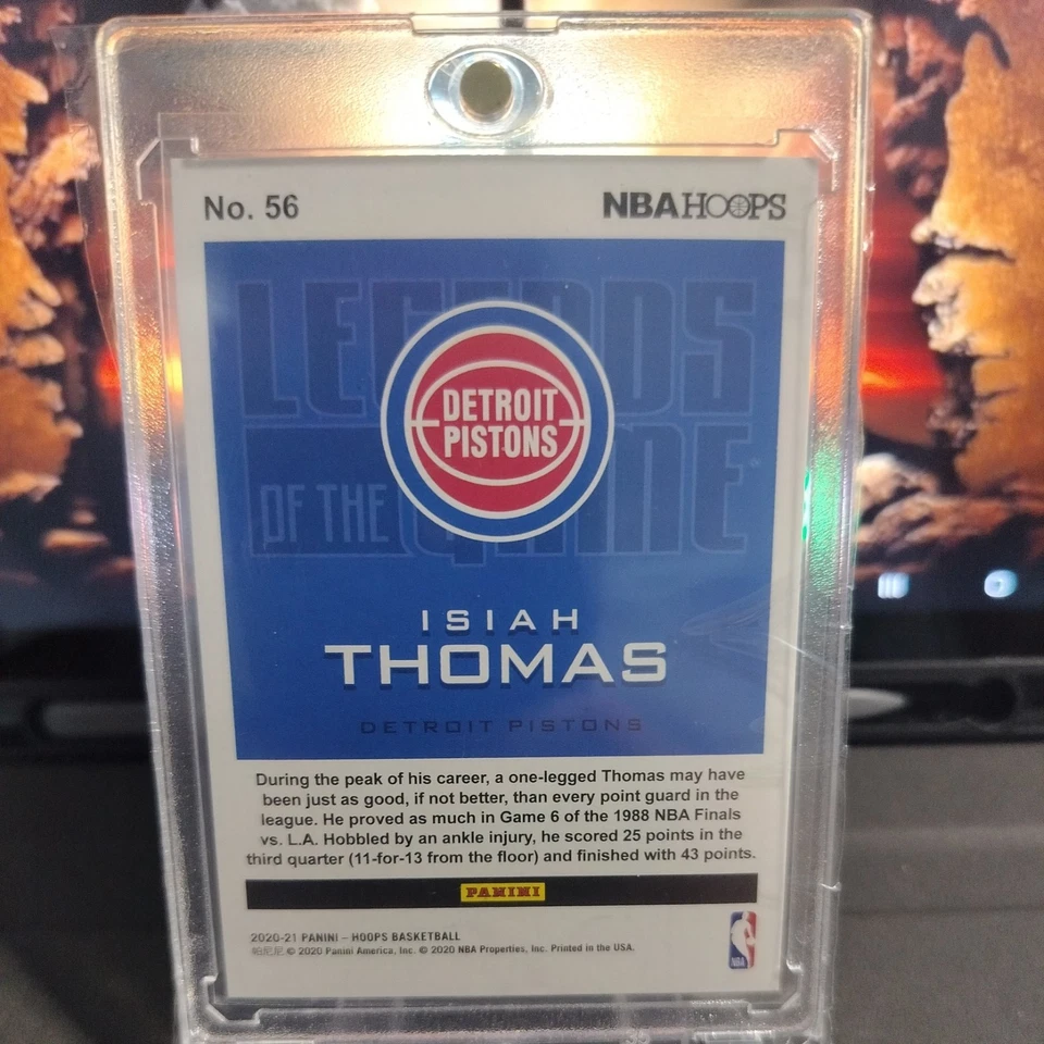 2020-21 Hoops #56 Isiah Thomas Legends of the Game Artist Proof  #/25 - Image 2 of 3