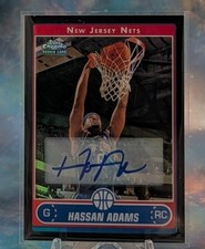 2006-07 Topps Chrome #203 Hassan Adams Auto Black Refractor Rookie