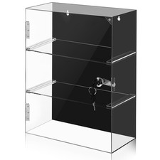 Acrylic Display Case with Lock Key Countertop Display Case Clear Showcase Dis...
