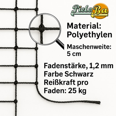 Katzenschutznetz Katzennetz Balkonnetz Netz 2 x 15 m  Masche 5 cm schwarz