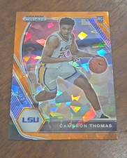 CAMERON THOMAS RC 2021 Panini Prizm Draft Picks Orange Cracked Ice #18 Nets