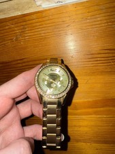 Fossil Damen Armbanduhr Edelstahl Goldfarbe Chronograph Datum 5ATM Batterie NEU