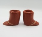 Mini Pueblo Pottery Boots Pair Moccasins Buttons Polished Redware Mary Trujillo — photo 4