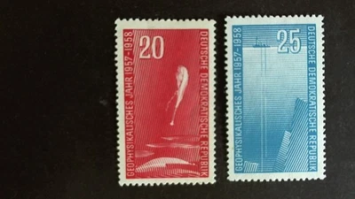 DDR Michel Nr. 616 + 617 ; Internationales Geophysikalisches Jahr postfrisch - Bild 1 von 4