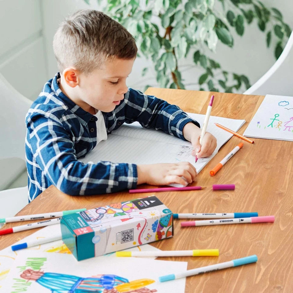 ARTEZA Kids Dual Tip Washable Markers, 24 Bright Colors, Office Product - Image 2 of 4