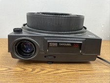 Kodak 750H Carousel Projector With Carrying Case And Remote, Power Tested