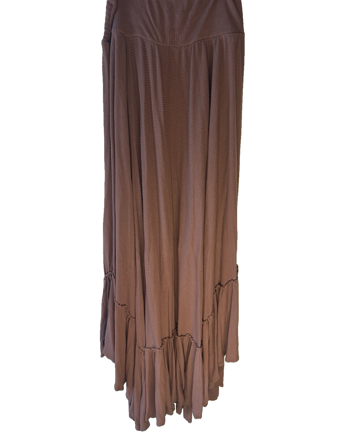 Free People FP Beach Mauve Maxi Skirt Women S Ribbed Asymmetrical Cottage Fairy