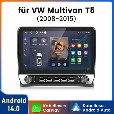 Autoradio Android14.0 für VW Multivan T5 2008-2015 GPS Navi Carplay WIFI BT DAB+