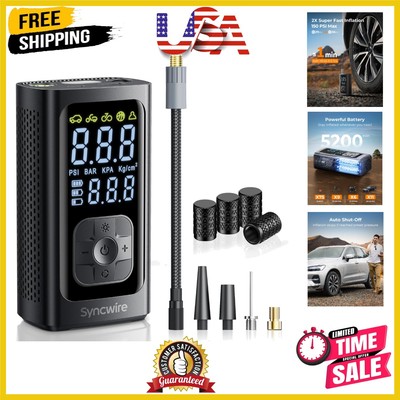 Tire Inflator Portable Air Compressor - 150PSI 2X Faster Inflation Smart Air ...