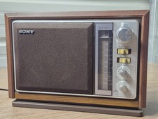 Vintage Sony ICF 9740W AM FM Tabletop Radio Woodgrain