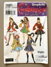 Simplicity Misses' Halloween Costume Pattern 3685 Size 14-20 UNCUT