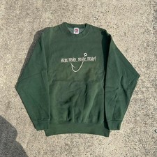Vintage Funny fishing sweatshirt comedy "Here fishy fishy" Size large