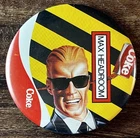 Vintage 1984 Max Headroom Coke Coca Cola 3" Pin Button Pinback Advertising MTV
